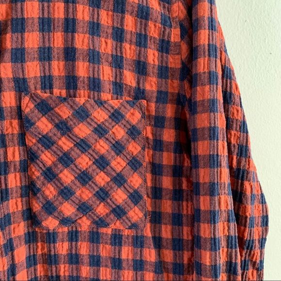 Xirena Plaid Button Down Top Long Sleeve Red Blue Cotton Collared Shirt Size XS - Picture 3 of 9